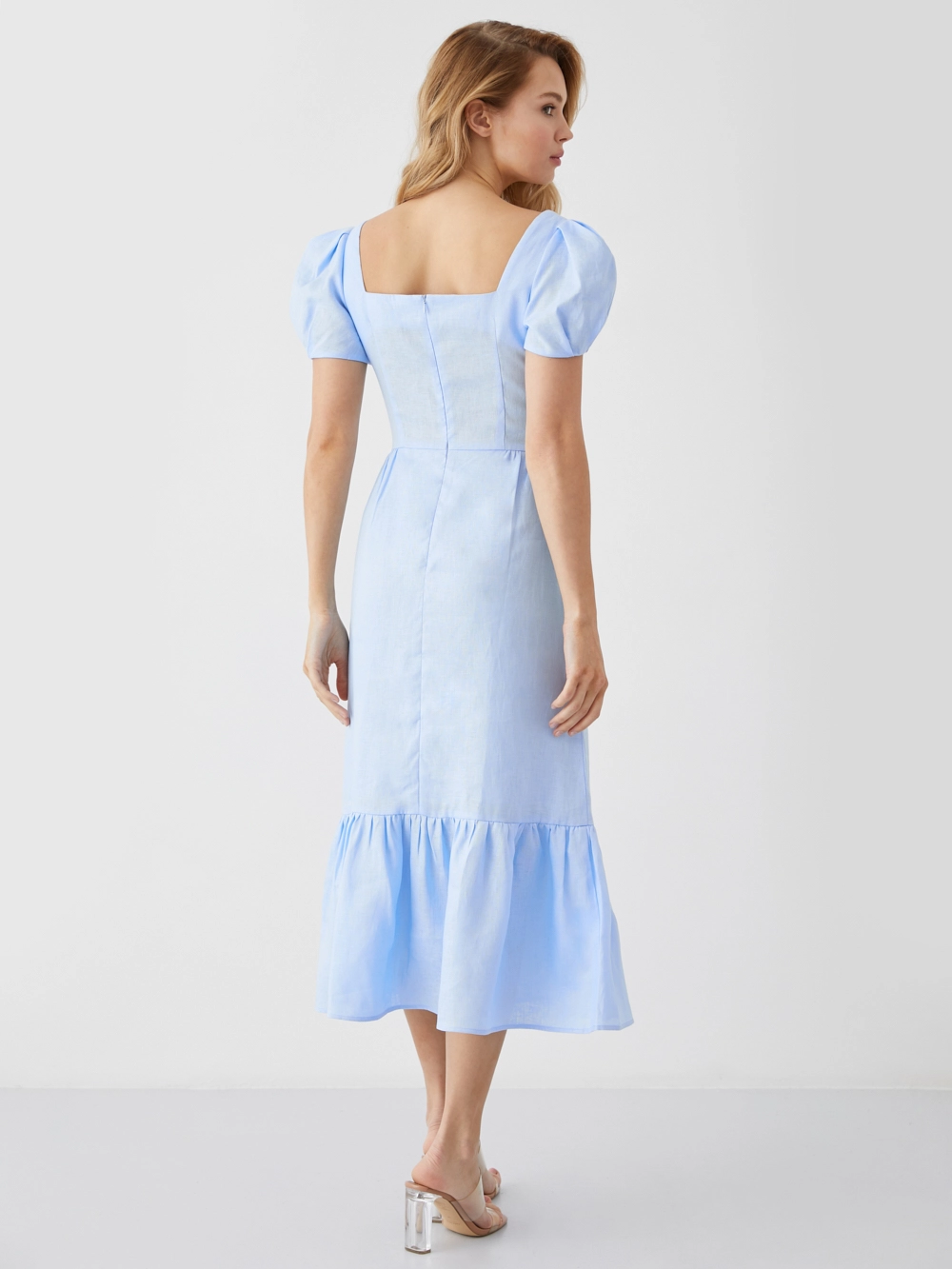 картинка платье льняное с воланом от магазина Solo-U.ru