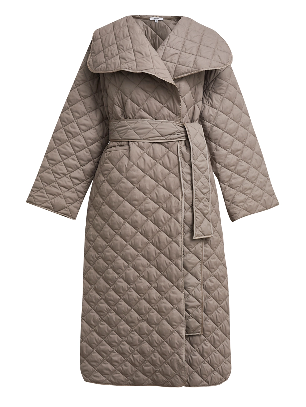 картинка пальто стёганое с высокими разрезами от магазина Solo-U.ru