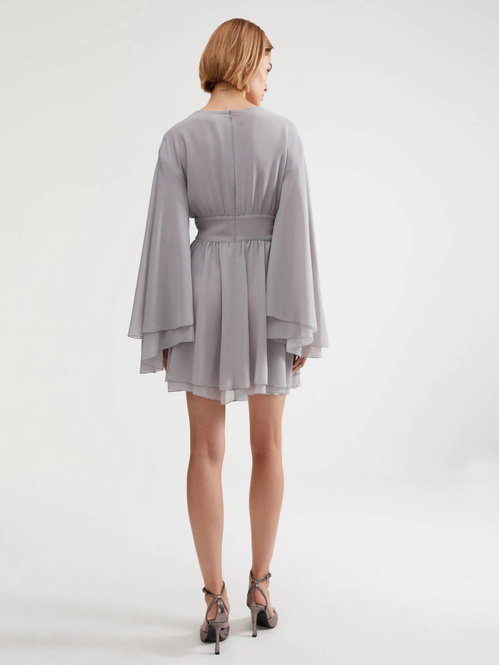 картинка платье мини из шифона с сеткой на груди  от магазина Solo-U.ru