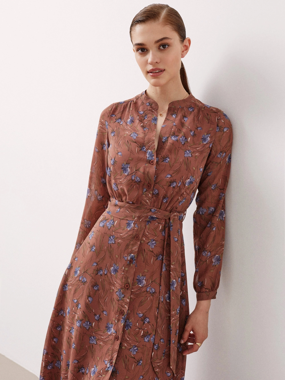 картинка платье миди из шифона на пуговицах  от магазина Solo-U.ru